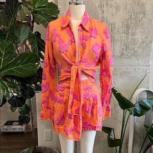 Reiss Orange and Pink Women's Short Set